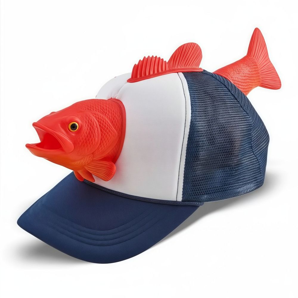 Trucker Cap Mesh - Zabawna czapka typu trucker z rybą