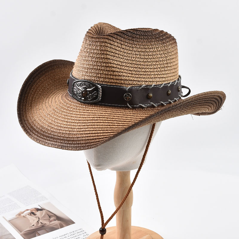 Cowboy Hat Straw - Letni kapelusz kowbojski ze słomy dla