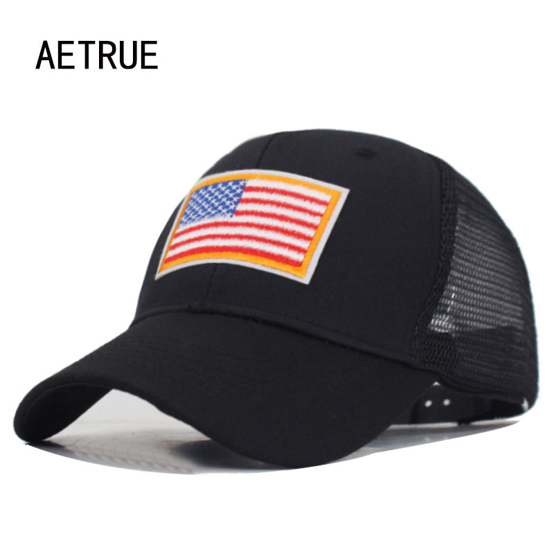 Golf Cap Dad - AETRUE wysokiej jakości flaga USA czapka