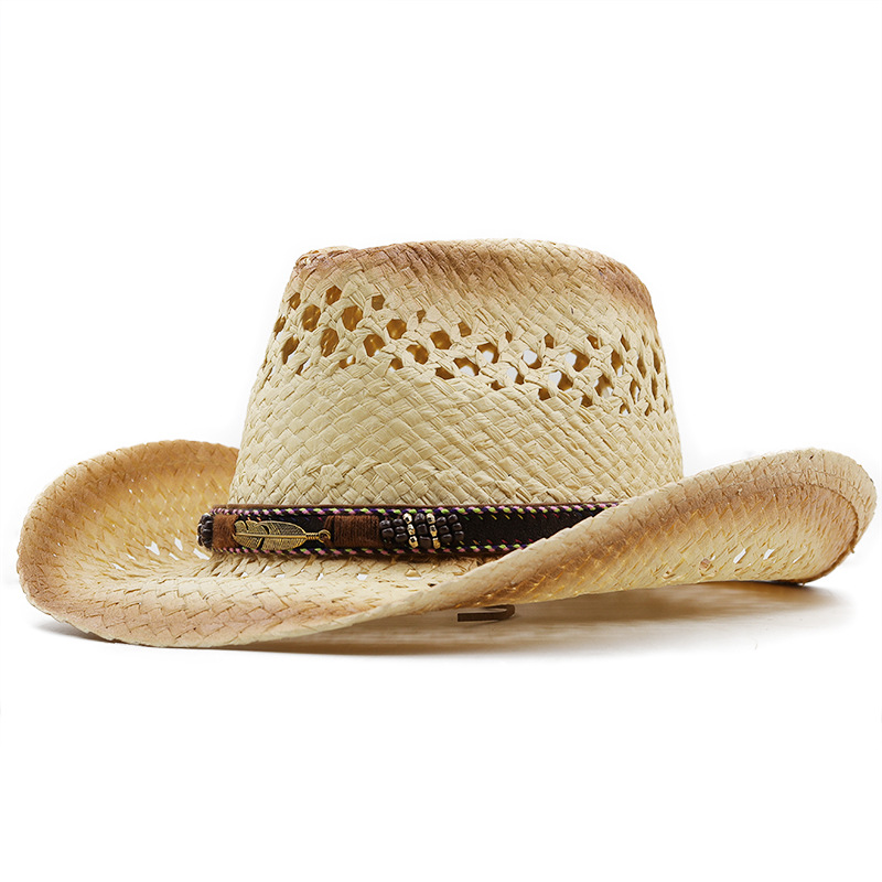 Cowboy Hat Straw - Panama Miękki Ręcznie Robiony Kapelusz Kowbojski