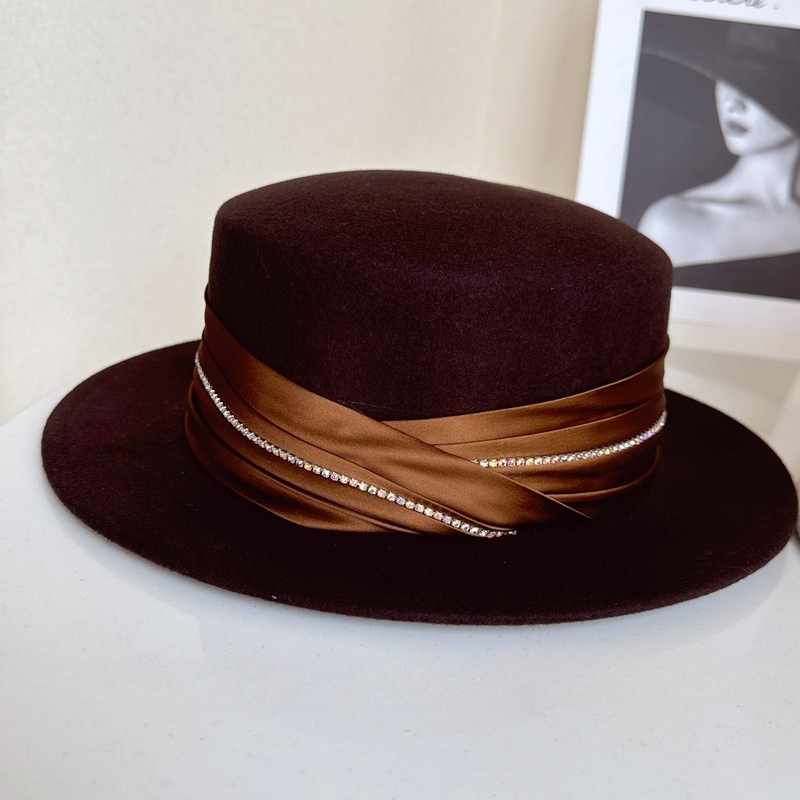 Fedora Hat Wool - Elegancki butikowy kapelusz z prawdziwej plisowanej