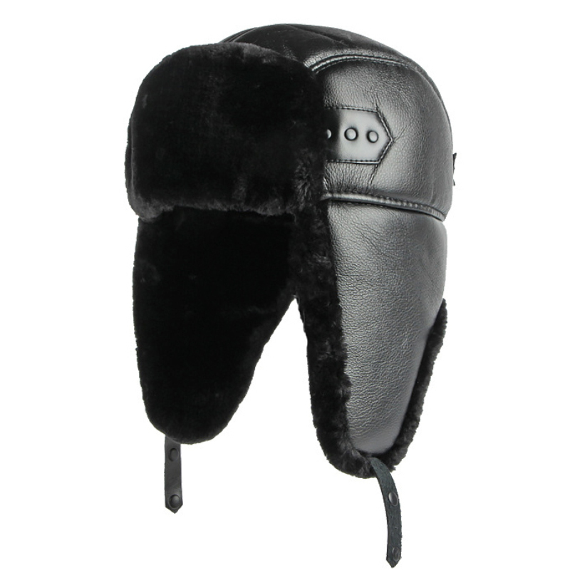 Winter Trapper Hat - HT4002 nowy PU skóra rosyjski kapelusz