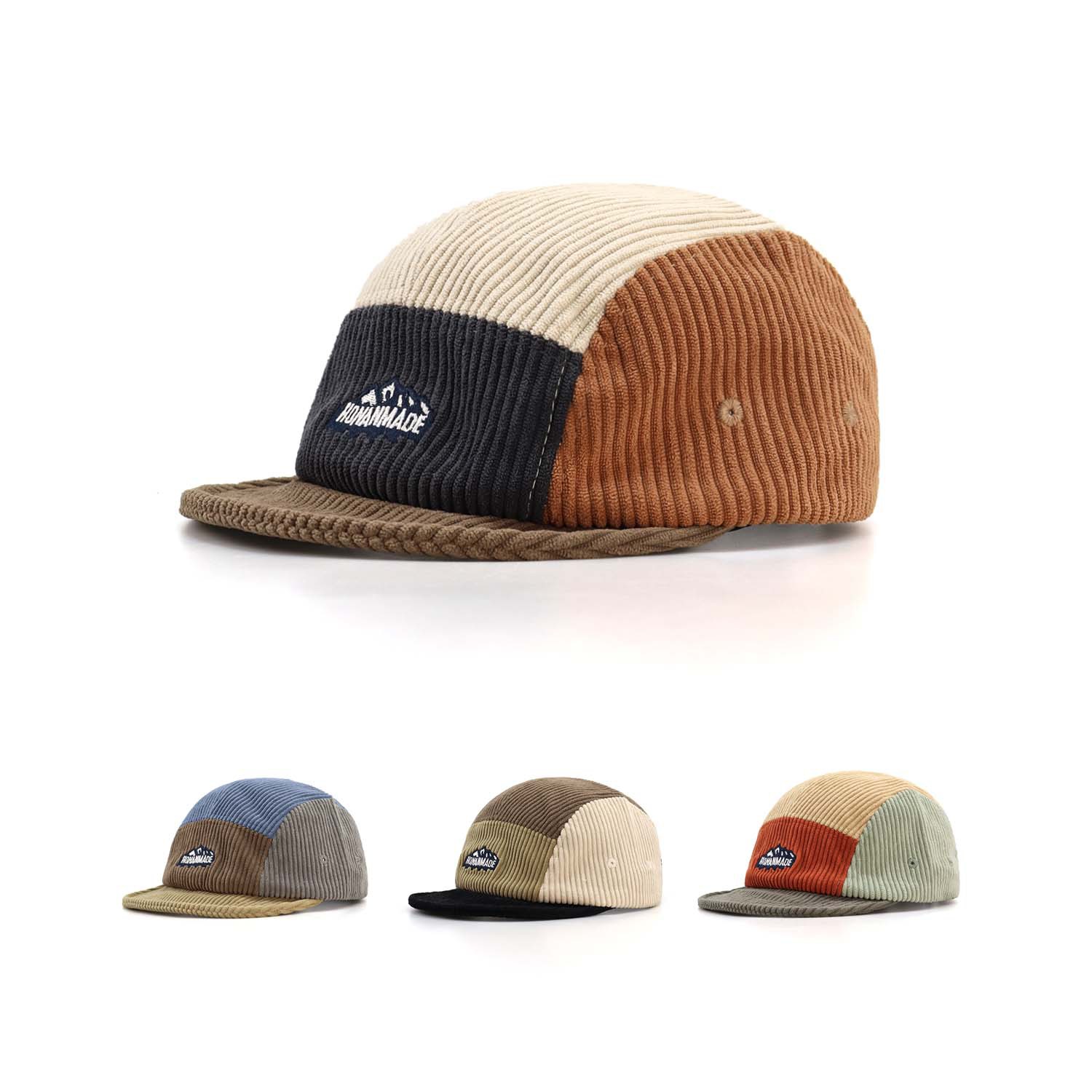 Corduroy Cap 5 Panel - Damska czapka bejsbolówka z krótkim daszkiem,