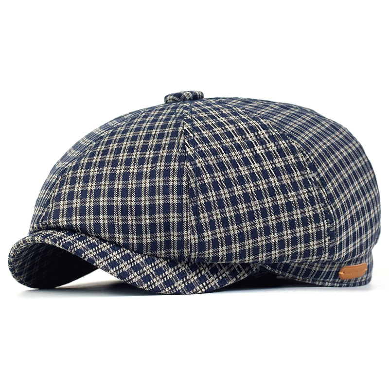 Newsboy Cap Ivy - Wiosna Lato Plaid Newsboy Cap Peaky
