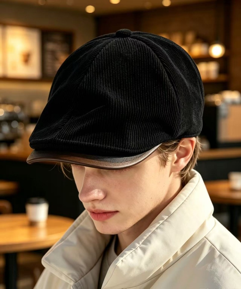Newsboy Cap Ivy - Męska czapka typu newsboy z sztruksu