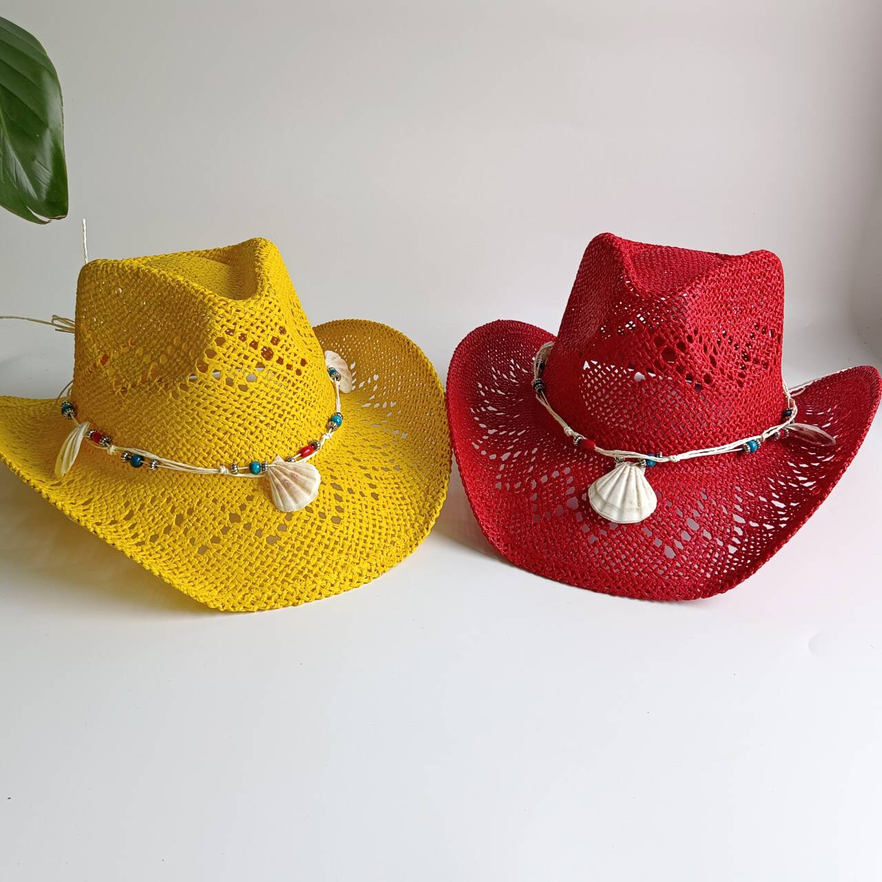 Cowboy Hat Straw - Jasnożółte kapelusze kowbojskie ze słomy, damskie