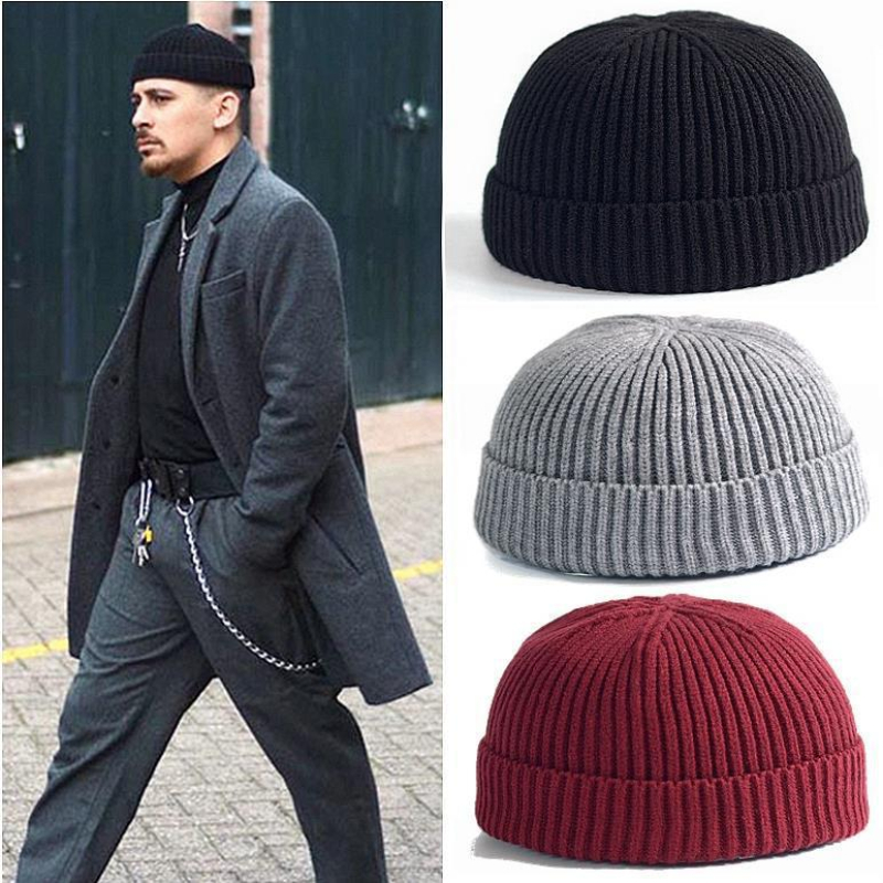 Beanie Cuffed Knit - Zimowa Czapka Dziana Ciepła Sportowa Czapka