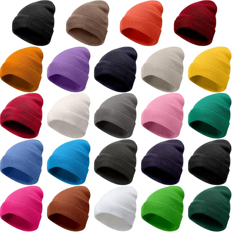 Beanie Cuffed Knit - 1 szt. Zimowa, ciepła, gruba czapka