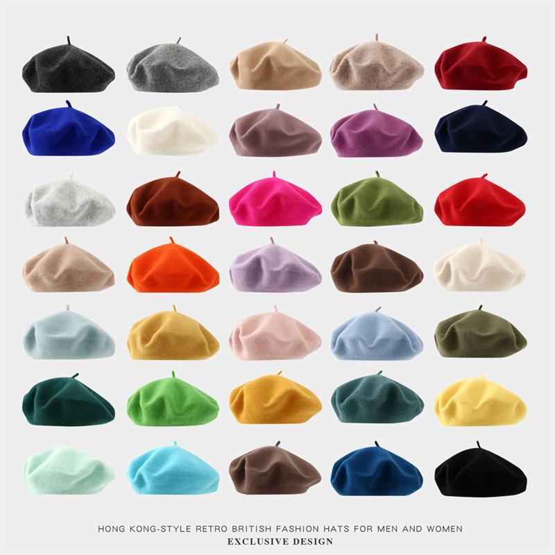 Beret French Wool - Duży Beret Damski Ciepłe Berety Unisex