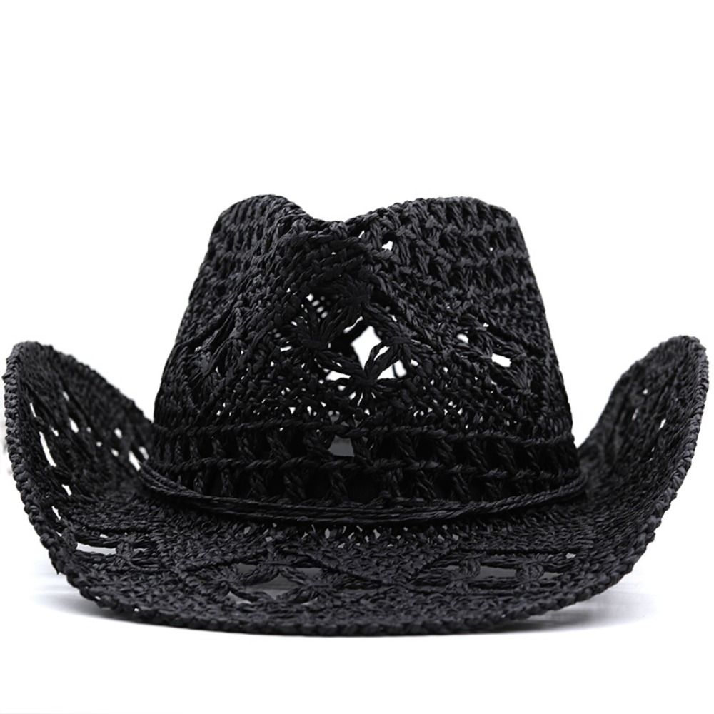 Cowboy Hat Straw - Kapelusz słomkowy vintage z szerokim rondem,