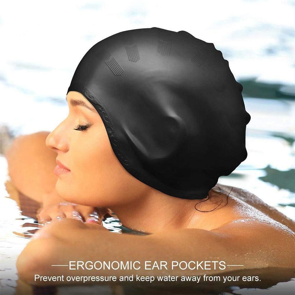 Swim Hat Silicone - Dorośli Wysokie elastyczne czepki pływackie Mężczyźni