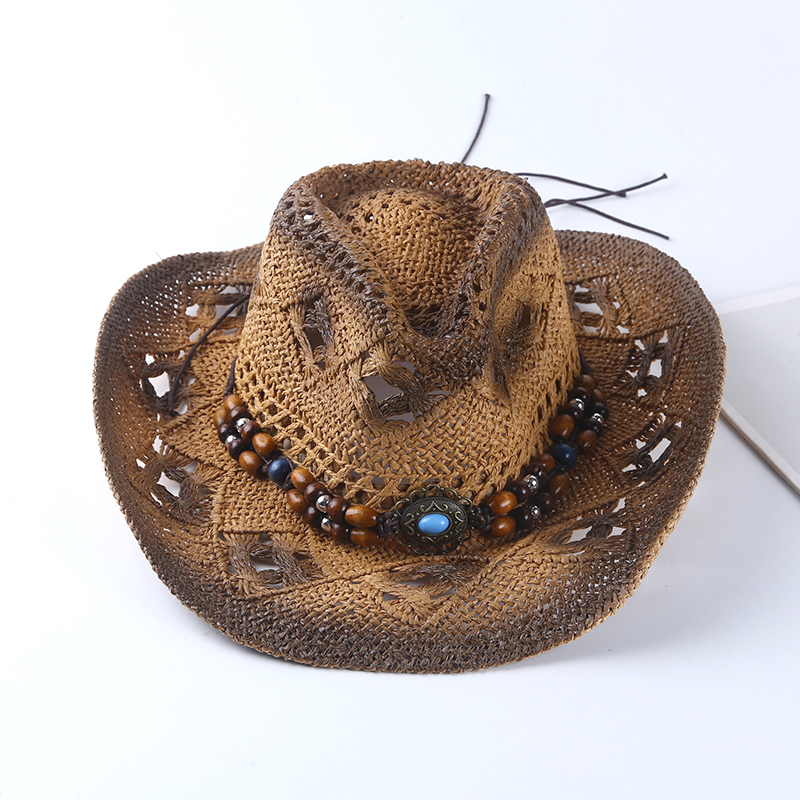 Cowboy Hat Straw - Hiszpański Retro Kowbojski Kapelusz Słomkowy Wiosna