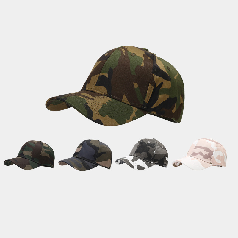 Dad Hat Cotton - Czapka baseballowa z kamuflażem leśnym, regulowana,