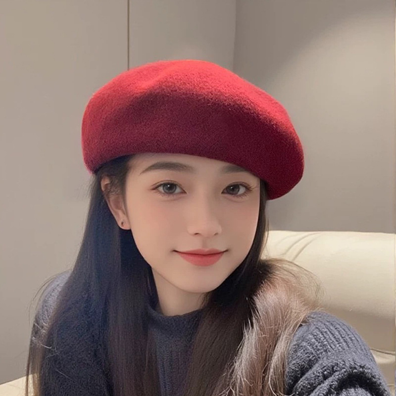Beret French Wool - Jesienny Klasyczny Francuski Wełniany Beret Damski