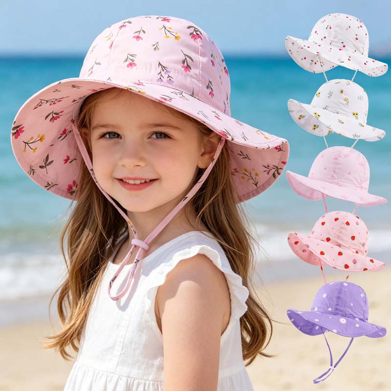 Bucket Hat Cotton - 2026 Dziecięce kapelusze dla dziewczynek, letnie