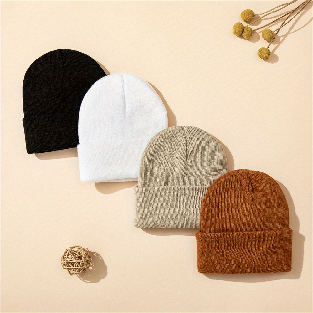 Beanie Cuffed Knit - 4 szt. Dziecięca czapka dziergana z