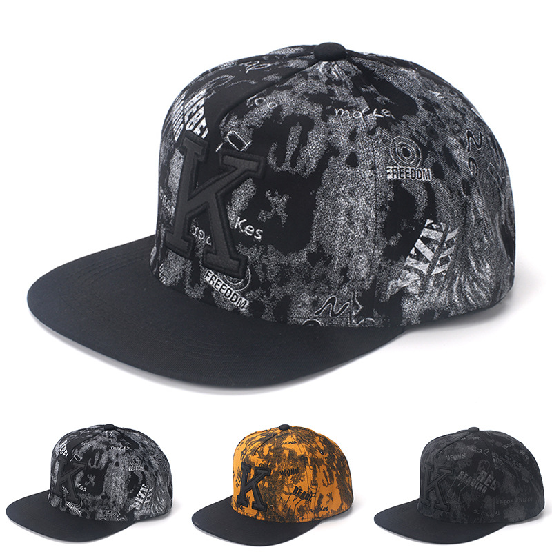 Snapback Hat Flat - K litera Hip Hop czapki baseballowe