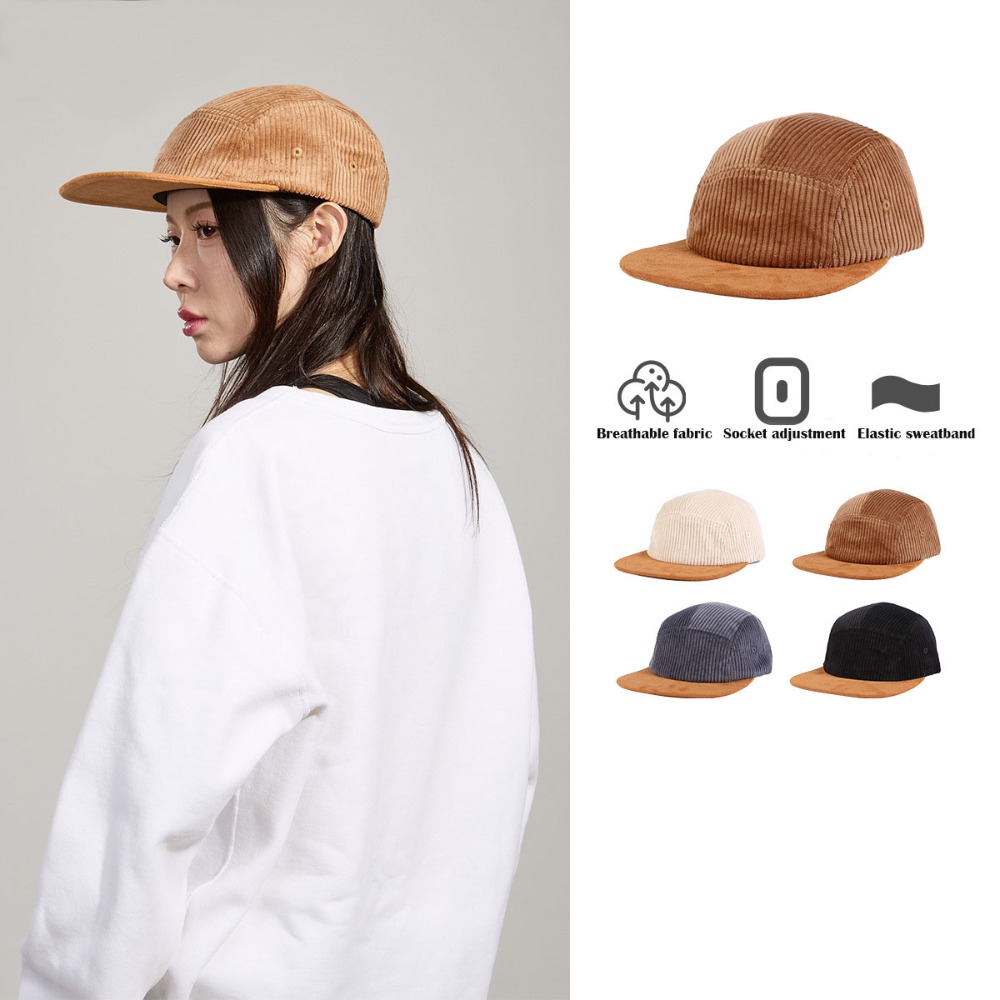 Wszechstronna Retro Czapka Bej – Corduroy Cap 5 Panel recenzja i cena