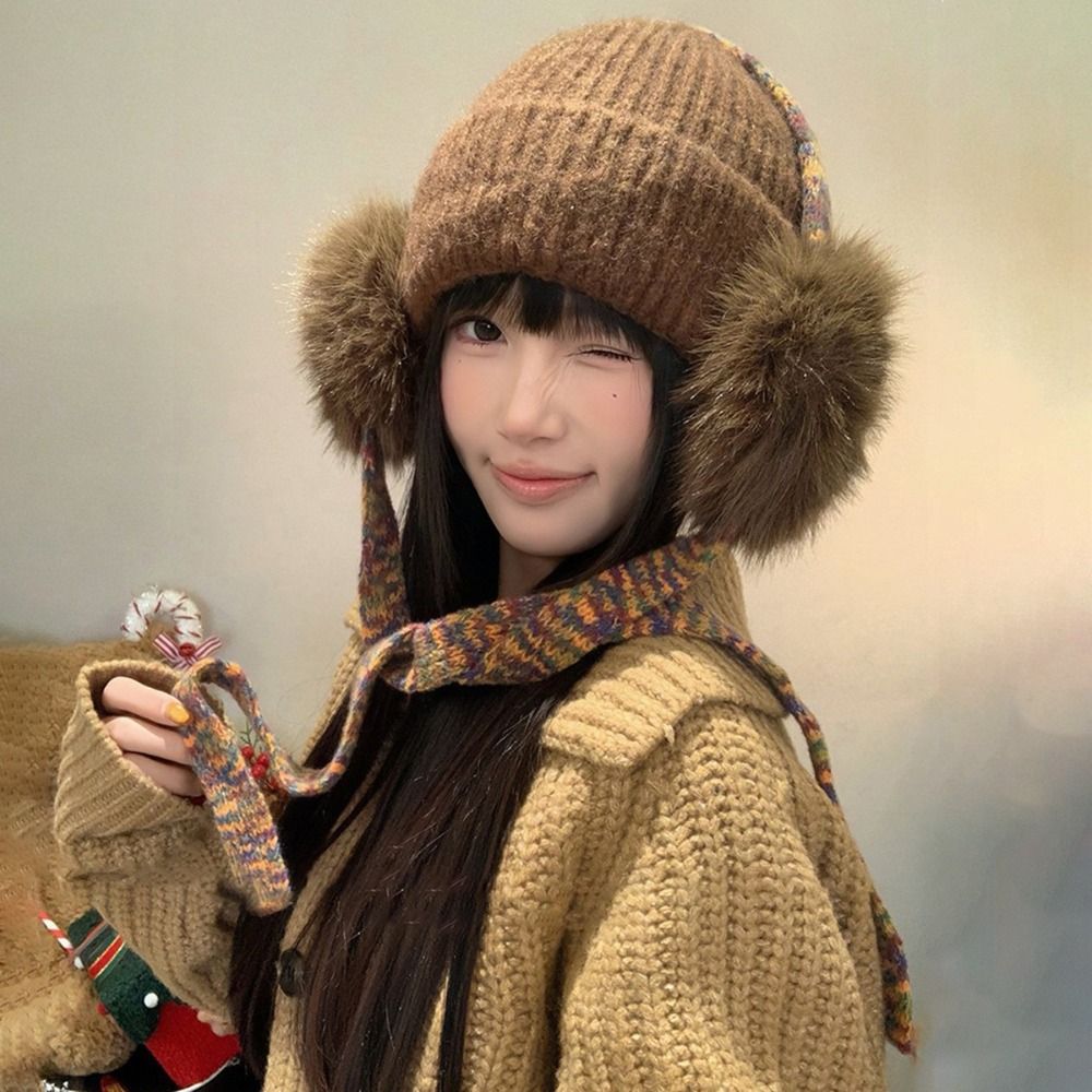 Retro dzianinowa czapka z naus – Beanie Cuffed Knit recenzja i cena