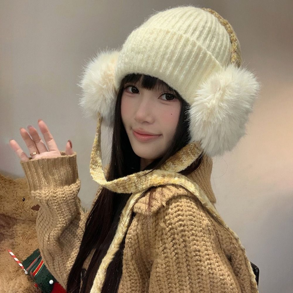 Retro dzianinowa czapka z naus – Beanie Cuffed Knit recenzja i cena